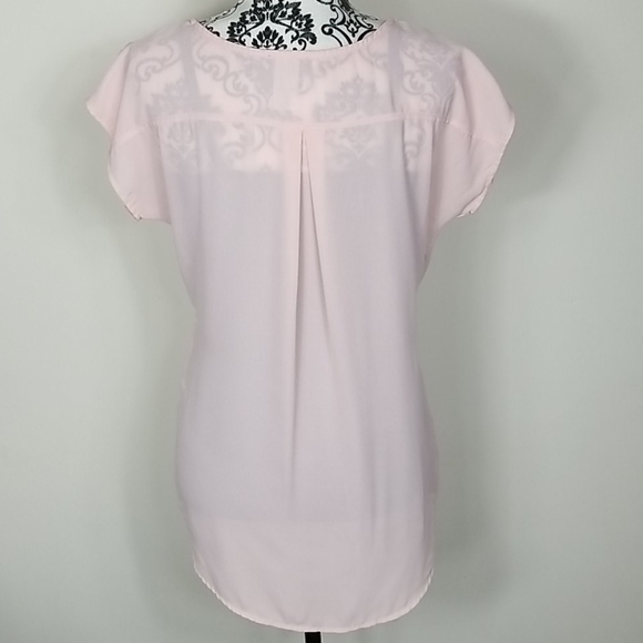 Women's Medium Celly K light pink sheer blouse - Picture 3 of 8